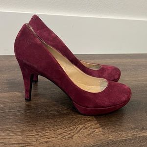 Marc fisher red suede heels size 8!